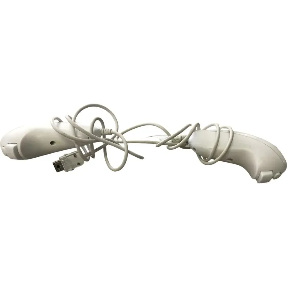 Nunchuk Controller White Lot of 2 for Nintendo Wii Remote Console Video Game